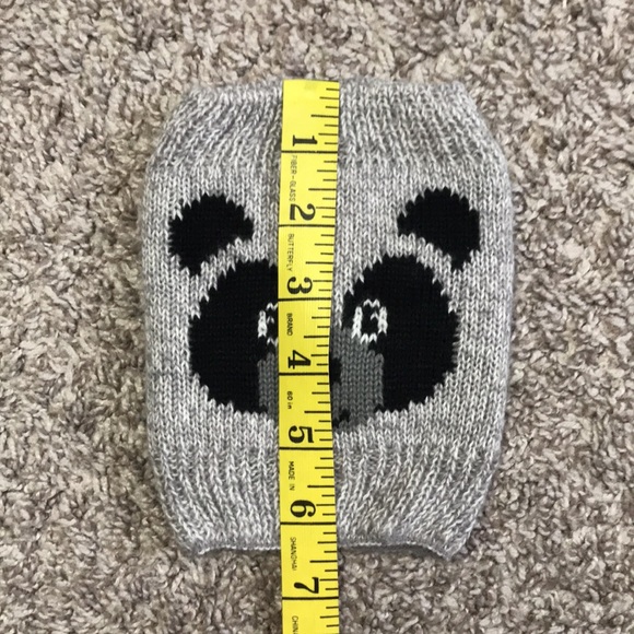 Panda Bear Boot Cuffs Gray/Grey and Black Winter - Picture 3 of 7
